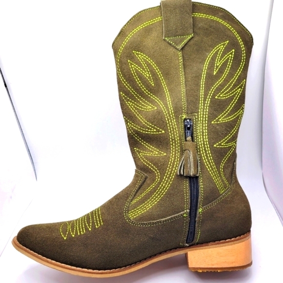 SILVIA COBOS Rodeo Green Boots - Picture 9 of 13